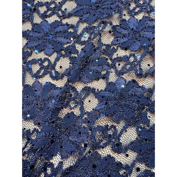 Connected Apparel Womens Lace & Draped Maxi Evening Dress 18W Navy Blue - Picture 10 of 16